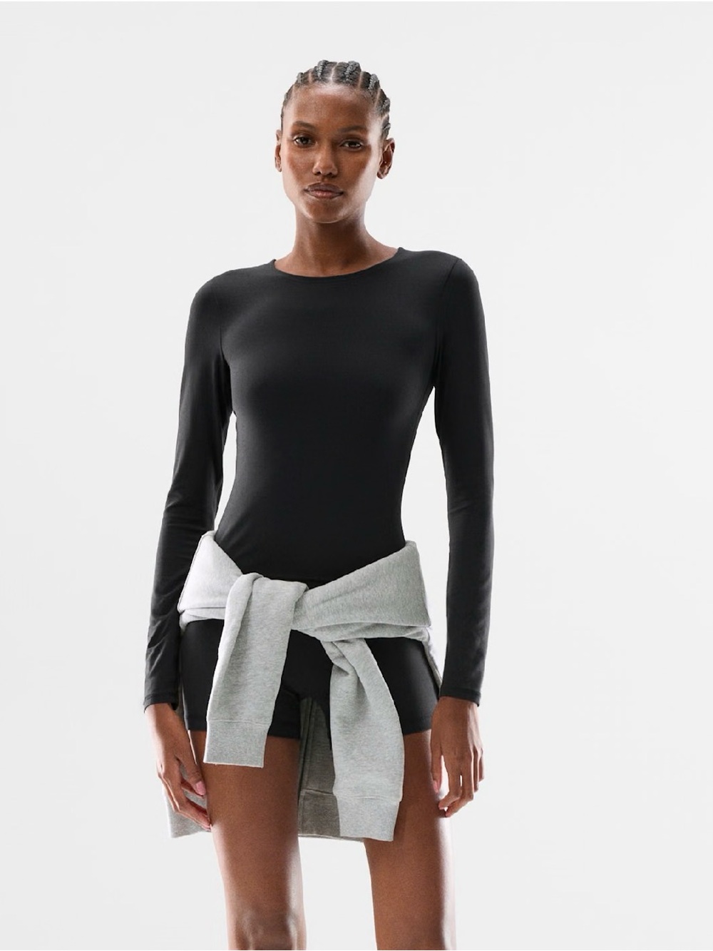 Aritzia Golden Black Butter Essential Long-Sleeve Top